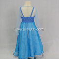 Elsa blue chiffon fabric snowflake mesh princess dress